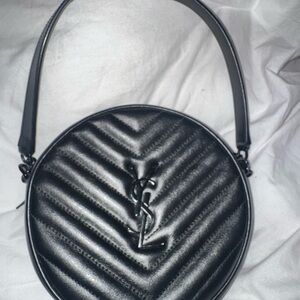 Yves Saint Laurent Black Chevron Mini Bag